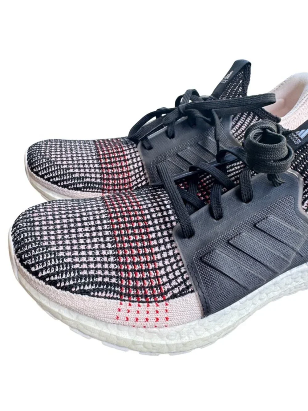 Adidas Ultraboost 19 Mens Running Shoes Sz 10 Black White Pink Primeknit Sneaker